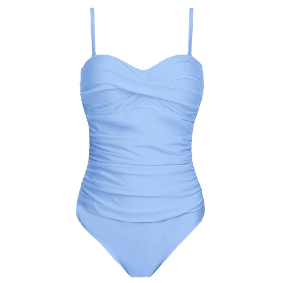 RELLECIGA TUMMY CONTROL ONE PIECE RUCHED SWIMSUIT BATHING SUIT SIZE LARGE NWT